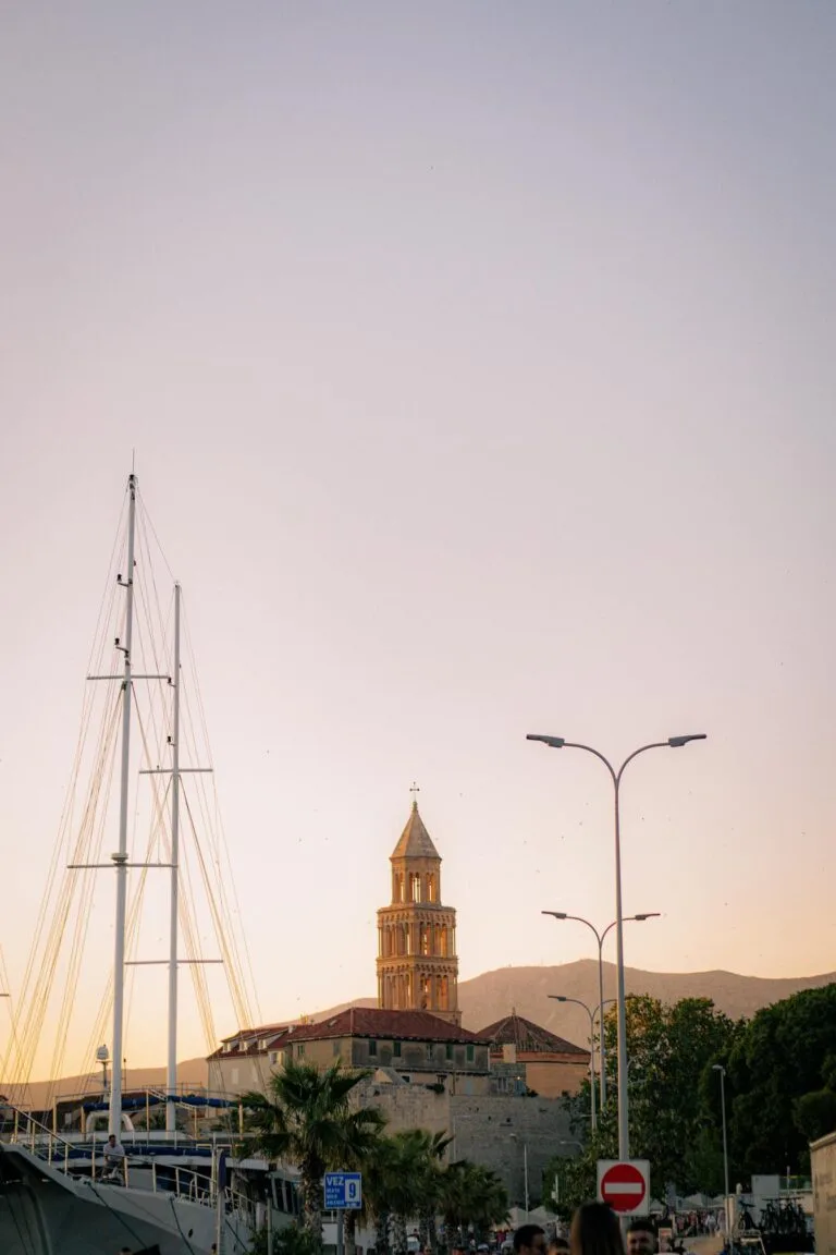 90 days in Croatia - Diocletians Palace at sunset in Split for American expats