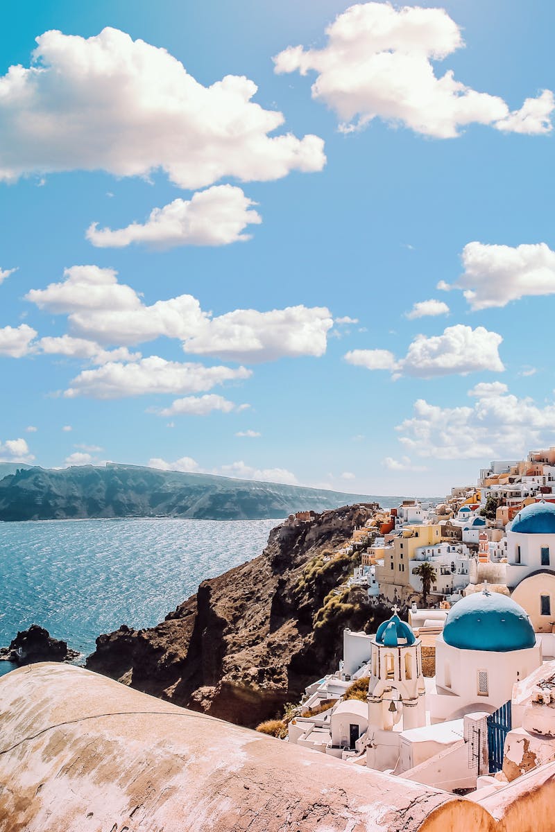 Santorini Greece vertical view for greece digital nomad visa featured image