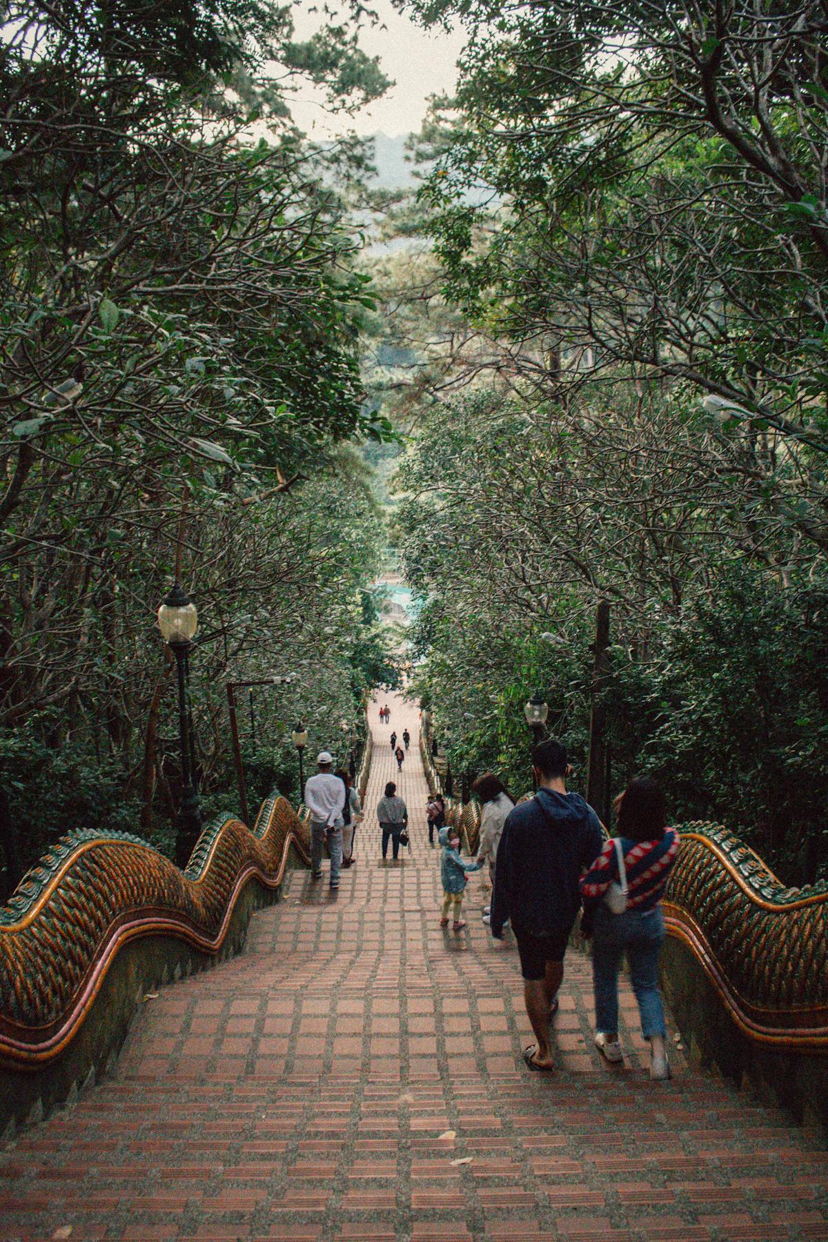 Doi Suthep stairway when you live in Thailand on a $2,000 monthly budget