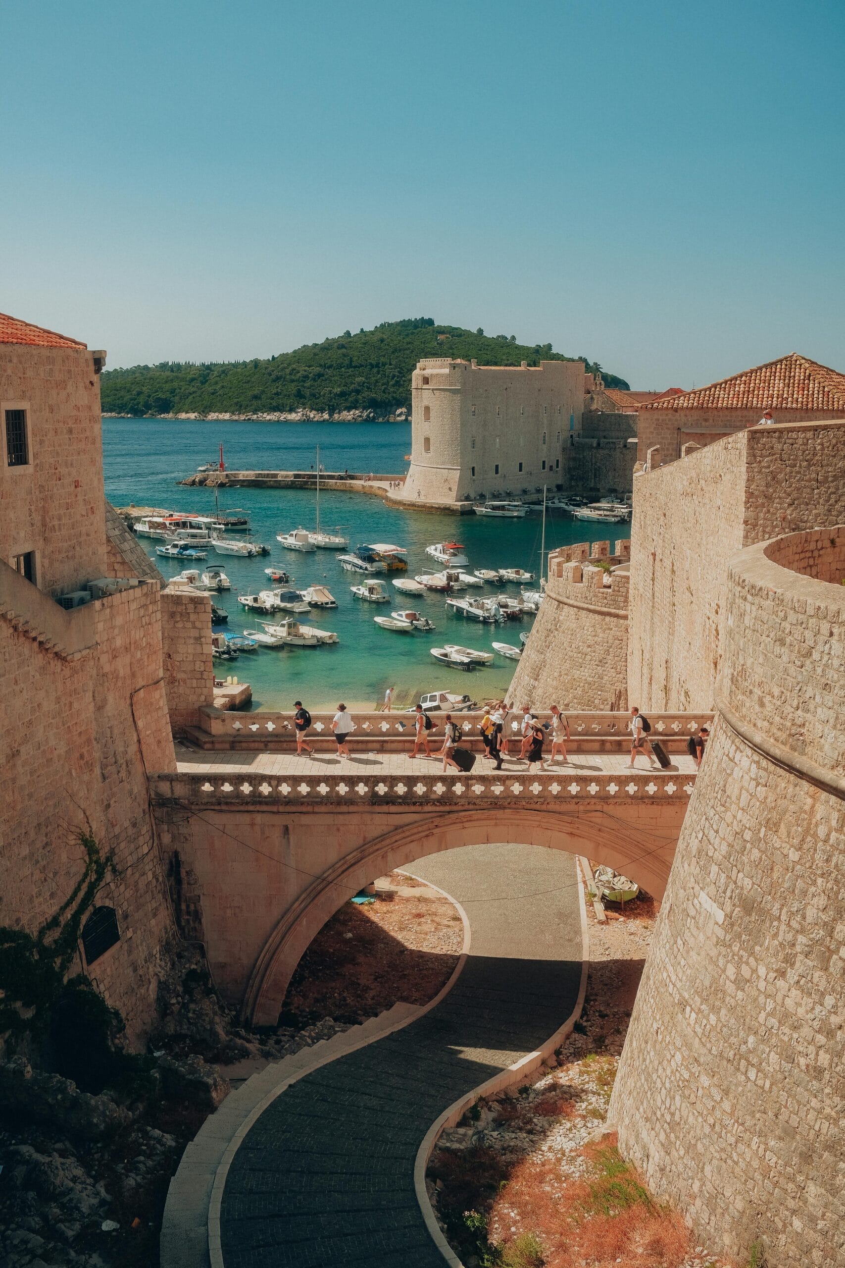 living in croatia for a month Dubrovnik historic harbor old town walls