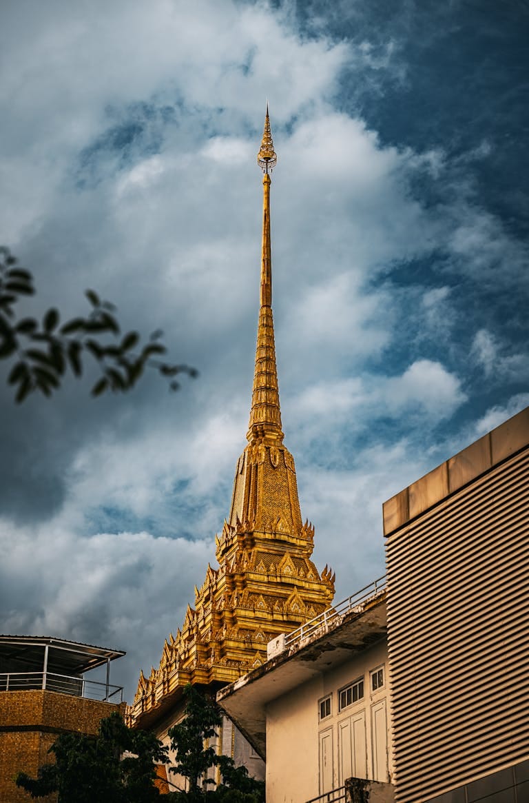 Thailand digital nomad visa - golden Buddhist temple spire in Bangkok