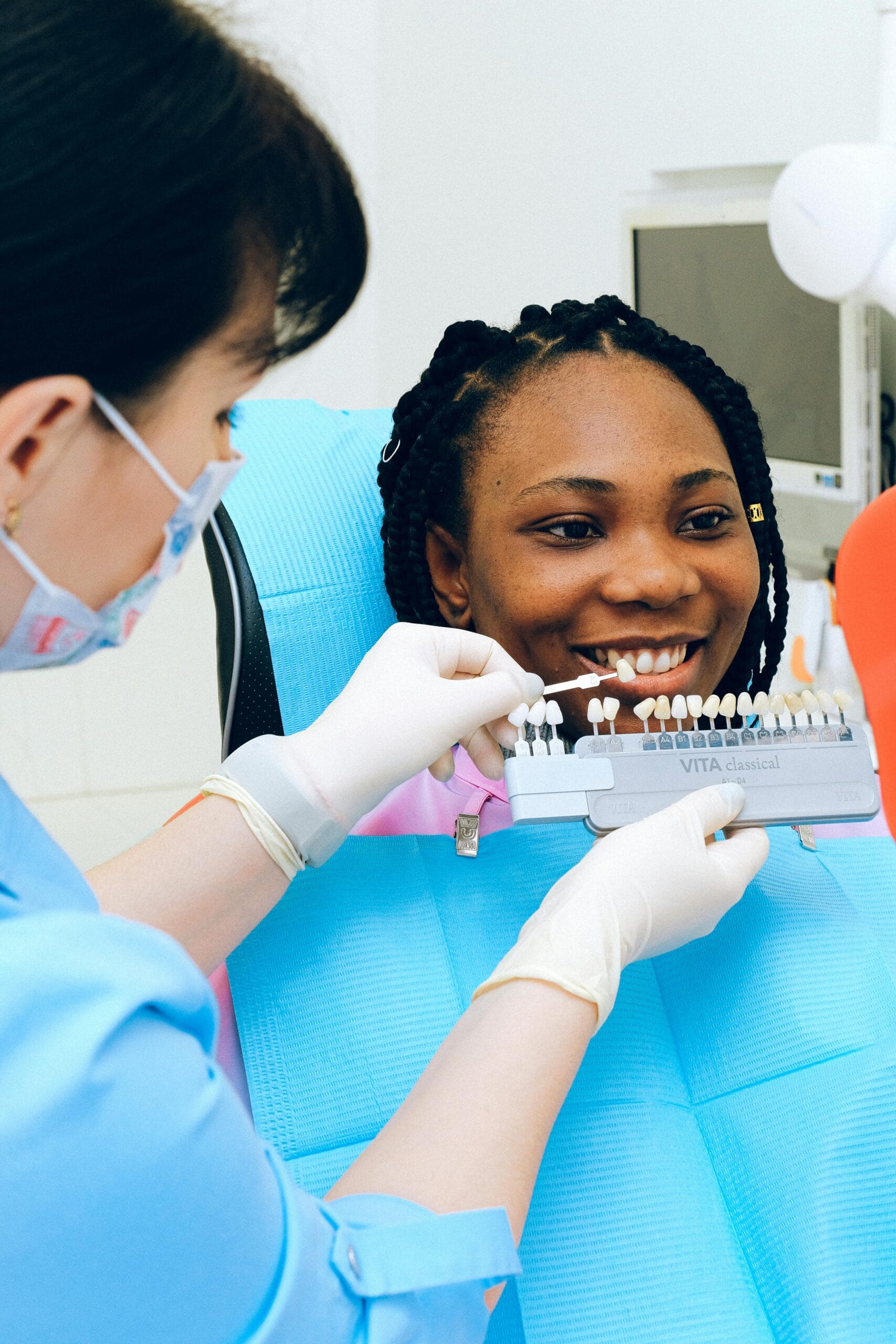 Woman receiving dental consultation at affordable Mexico dental clinic