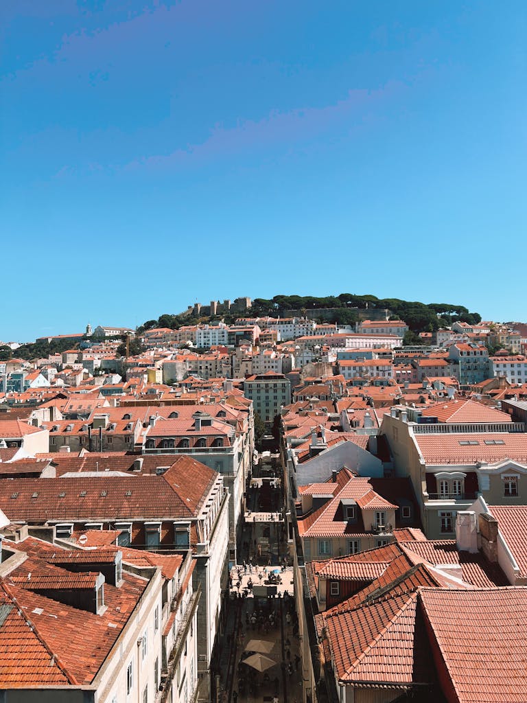 Portugal digital nomad visa - aerial view of Lisbon cityscape