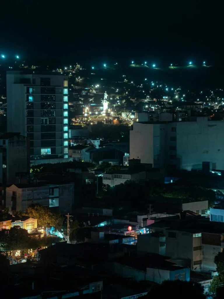 Medellin Colombia cityscape at night - cost of living guide for American expats