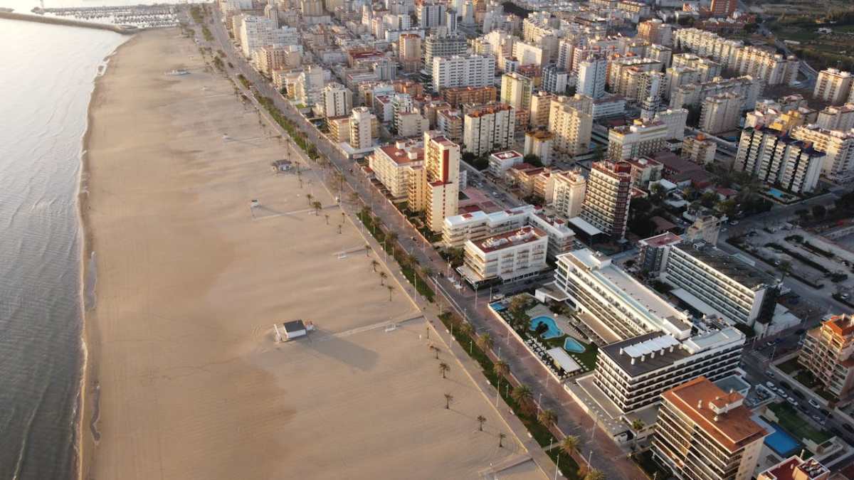 Valencia Spain beach aerial view - cost of living in Valencia for Americans